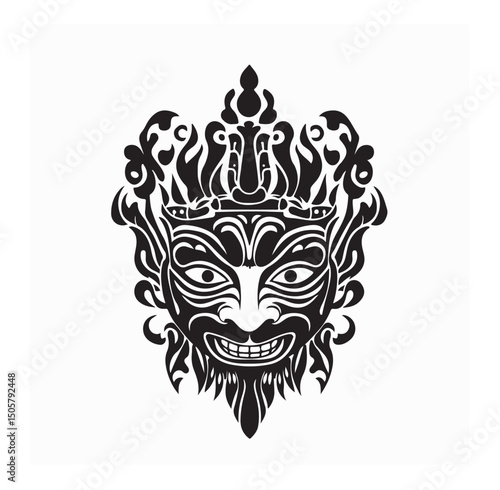 Indonesian Mask Image Vector and Vector Art on white background.