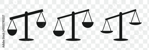 Scale of justice silhouette vector set, Law scale icon