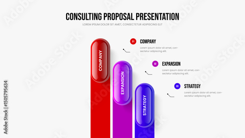 Professional Proposal 3 Option Infographic Frame Layout. Service Launch Three Element Diagram Slideshow Design. Market Report Presentation Template Vector Illustration.
