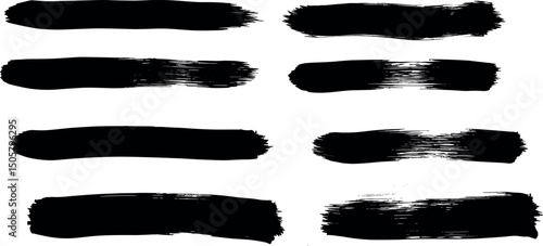 Brush paint vector set. Messy ink brush strokes, blots, daubs