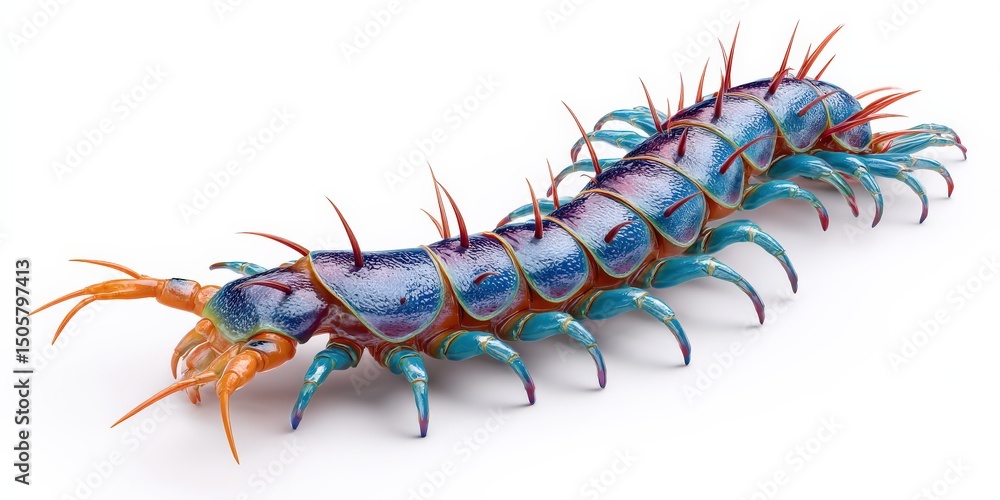 Obraz premium Vibrant Centipede in Vivid Hues