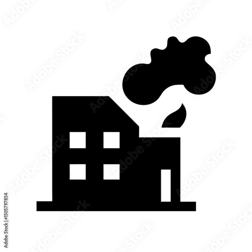 Icon of a damaged building to signify destruction or disrepair