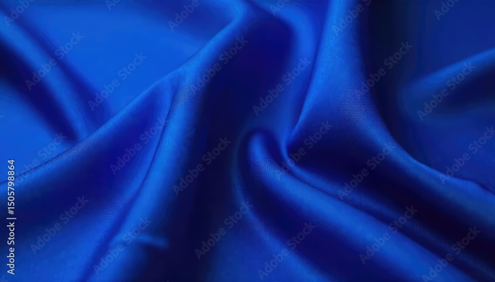 Obraz premium Close-up of a sharply pressed, crisp crease running down the center of luxurious royal blue fabric, suggesting elegance and high quality , noble, sophisticated, smooth surface