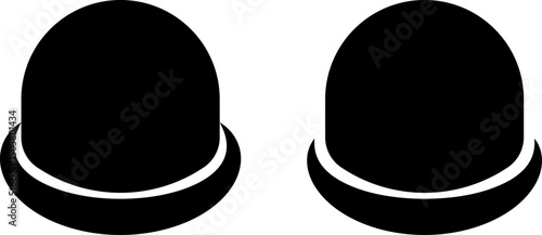 bowler hat icon. hat accessory sign. Fashionable wardrobe accessories. baseball cap. Men and women headwear shop
