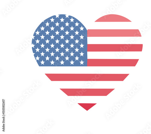 American flag heart patriotic symbol love usa