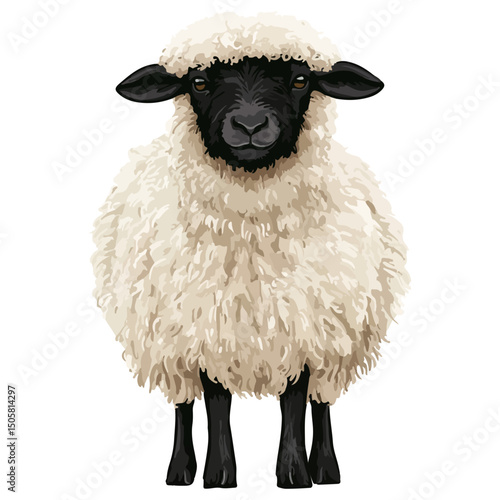 valais blacknose sheep, animal, vector, transparent background, sheep, mammal, farm, wool, nature, agriculture, livestock, grazing, cute, farm animal, pasture, rural, countryside, black, white