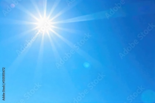 Wallpaper Mural Vibrant blue sky, sun shining brightly, no clouds Perfect for backgrounds or cheerful themes Stunning natural backdrop , meteorology, beautiful Torontodigital.ca