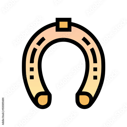 Traditional yellow and black horseshoe icon