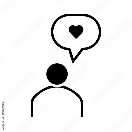 Person with heart speech bubble icon