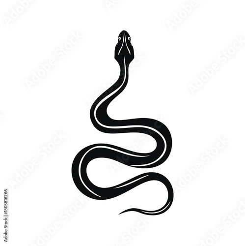 Wallpaper Mural Elegant black snake silhouette coiled design Torontodigital.ca
