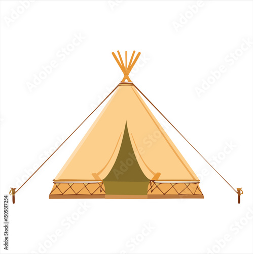 Beige camping tent outdoor adventure shelter