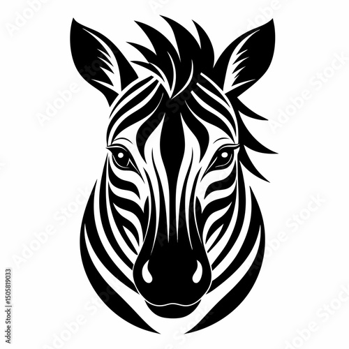 zebra head vector