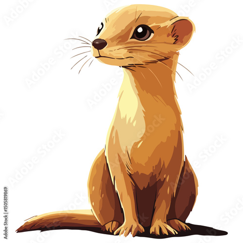 weasel, animal, vector, transparent background, mammal, rodent, cute, wildlife, wild, nature, symbol, zoo, isolated