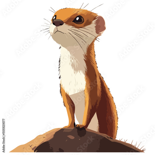 weasel, animal, vector, transparent background, mammal, rodent, cute, wildlife, wild, nature, symbol, zoo, isolated