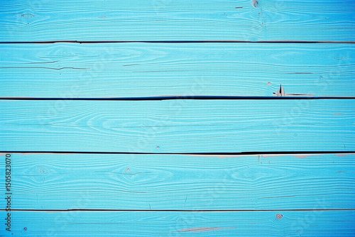 Vibrant Blue Horizontal Wooden Planks with Visible Grain and Knots