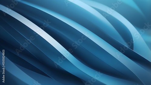 Abstract Blue Curved Lines Background Design