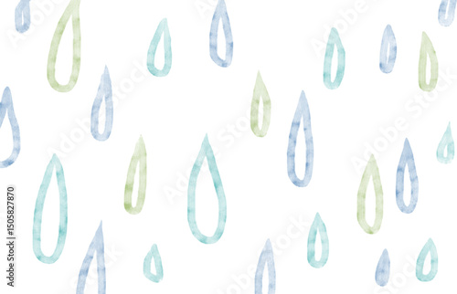 水彩の手描きドロップ背景イラスト　Adobe Illustrator Artwork