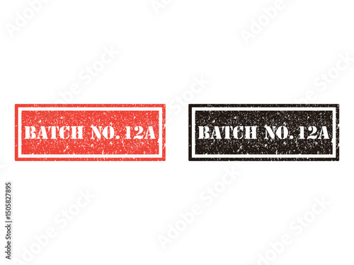 batch no. 12a grunge stamp design, vector, isolated on transparent background
