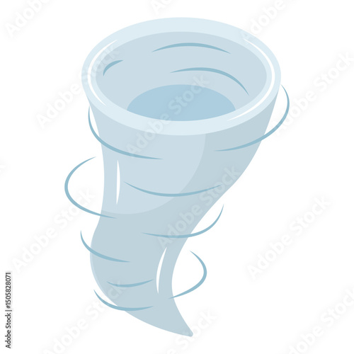 A isometric design icon of typhoon 