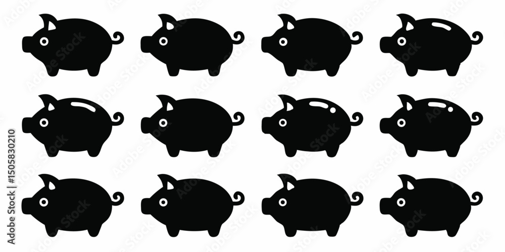Fototapeta premium Piggy bank icon saving money design