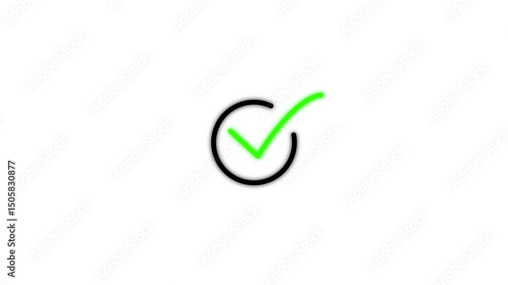 Abstract check mark icon animation. ok ,done, completed check mark icon ...