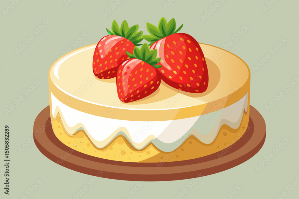 Delicious strawberry cake with creamy icing Delicious strawberry cake with creamy icing