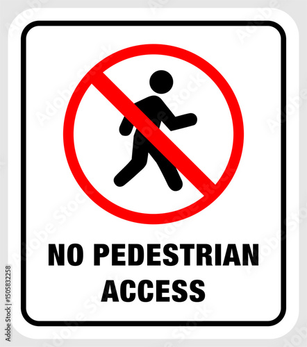 No Pedestrian Access Signpost Vector