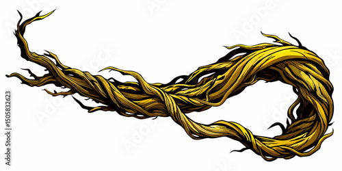 Abstract twisted golden vines graphic design element