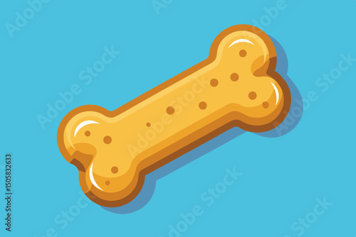 Single dog biscuit bone shaped treat illustration
