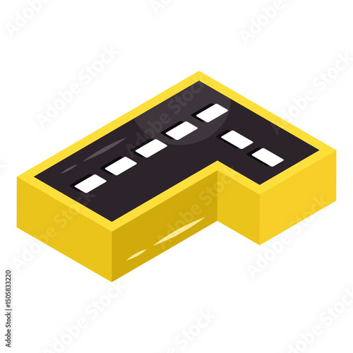 Conceptual isometric design icon of road