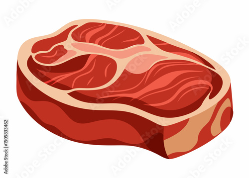 Raw beef steak cut isolated on white background