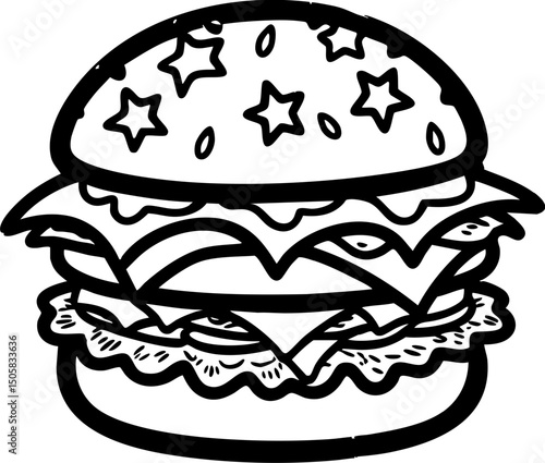 Delicious burger creation in a vibrant kitchen culinary showcase close-up view flavor exploration