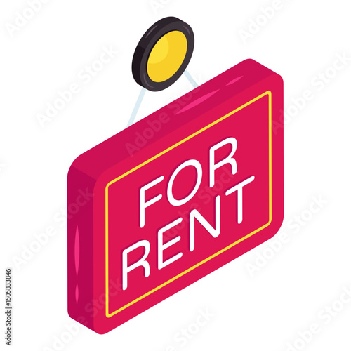 Premium download icon of rent board