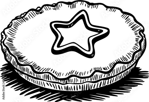 Baking a delicious star-shaped pie home kitchen food art cozy environment overhead view culinary creativity