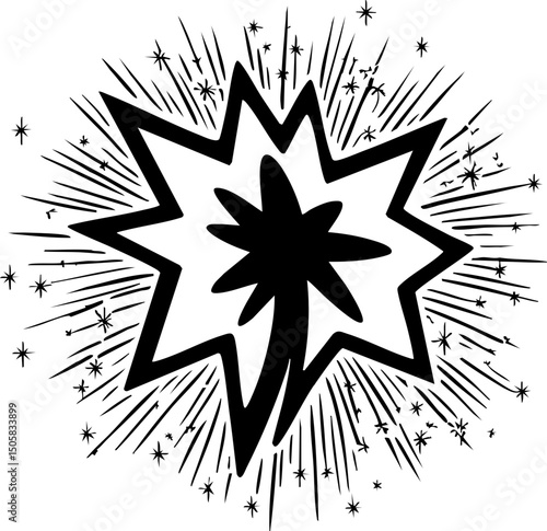Explosive energy burst abstract art graphic design digital environment dynamic perspective creative for visual impact