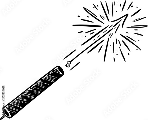 Firework display celebration night sky graphic festive atmosphere dynamic viewpoint holiday excitement