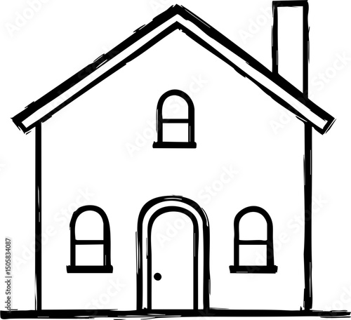 Home sweet home cozy house drawing digital art minimalist style indoor environment artistic viewpoint nostalgic for seo impact