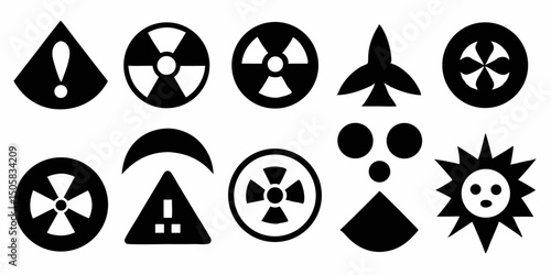 Hazard icons nuclear chemical biological and toxin symbols