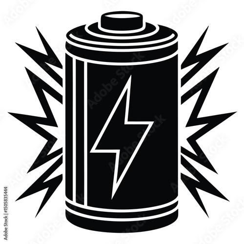 Battery at 100 Percent Black Vector Icon