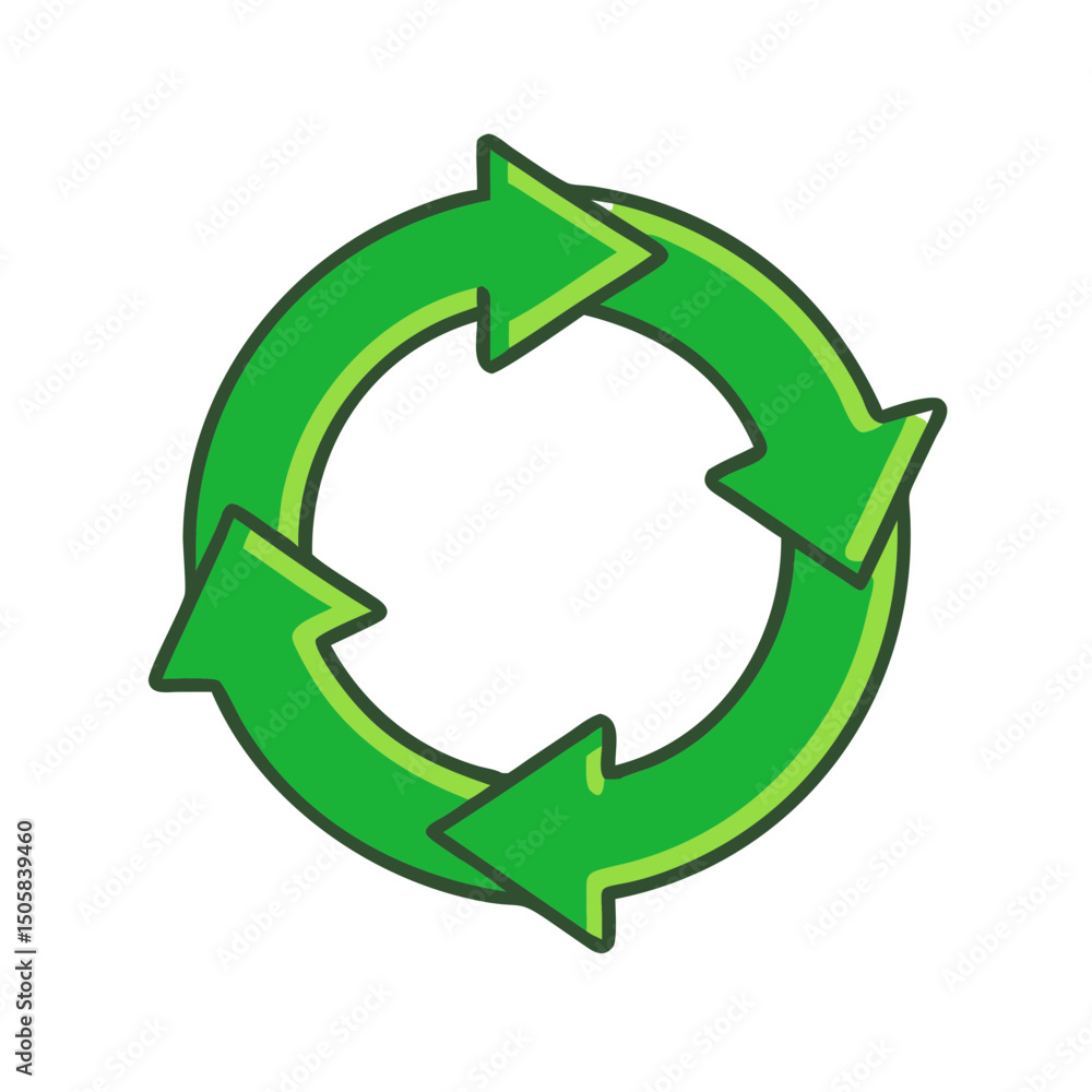 Green circular arrows icon, for eco projects Green circular arrows icon, for eco projects