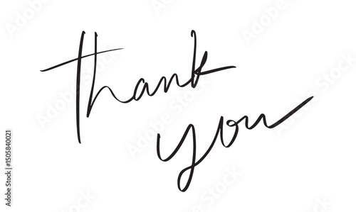 Thank you text font calligraphy hand written lettering script black color object icon thank you gratitude greeting phrase banner thank you symbol sign thank you business welcome retro drawing font 