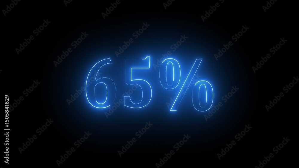 Abstract 65% percent text neon animation.Glowing neon number 65 Percent Discount neon animation. 4k animation.A glowing neon 65% percent number animation . on a black background. and creating a 4k . Abstract 65% percent text neon animation.Glowing neon number 65 Percent Discount neon animation. 4k animation.A glowing neon 65% percent number animation . on a black background. and creating a 4k .