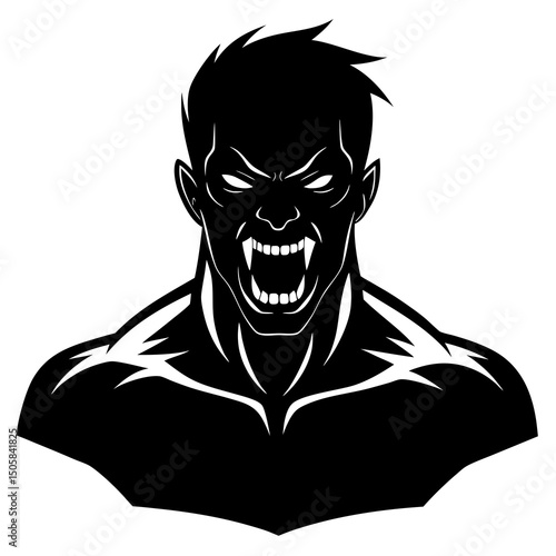 angry vampire with a mask