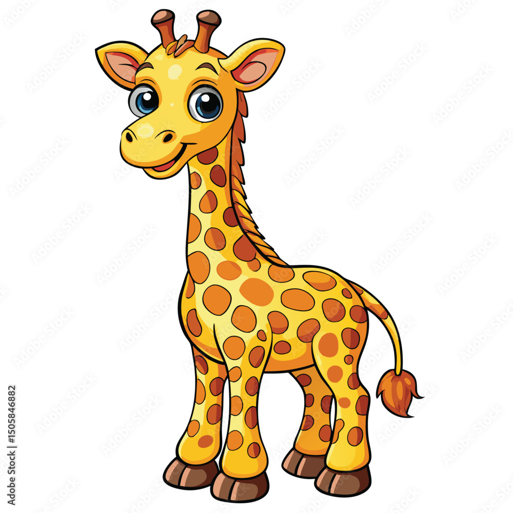 Fototapeta premium Cute Cartoon Giraffe