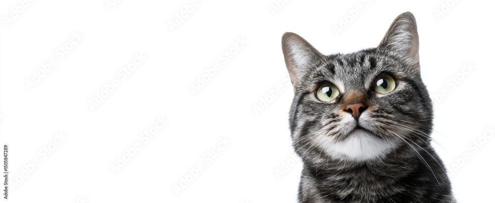 Fototapeta premium The Curious Cat Gazing Thoughtfully at Its Surroundings