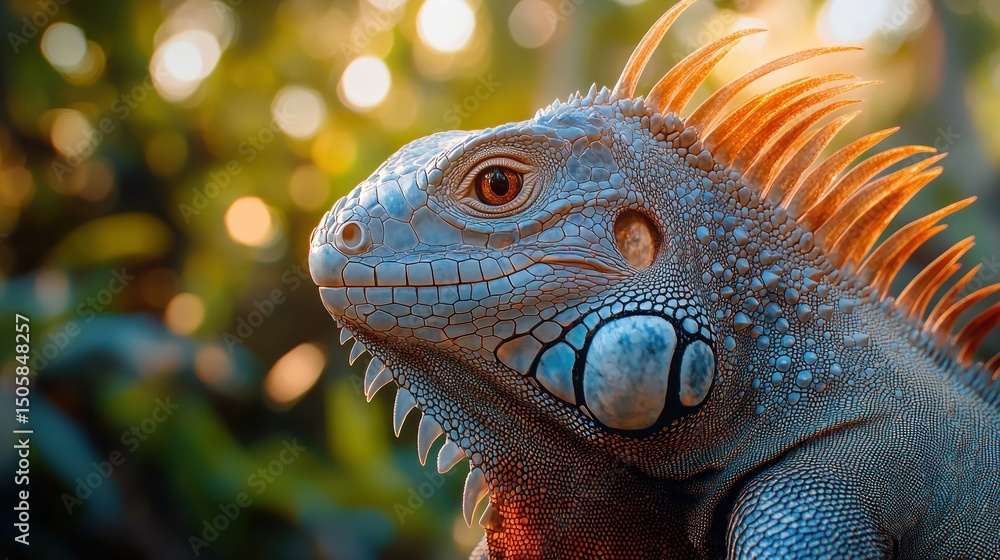 Fototapeta premium Close-up of a vibrant iguana (1)