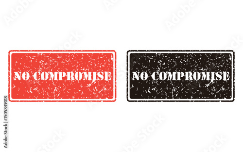no compromise grunge stamp design, vector, isolated on transparent background