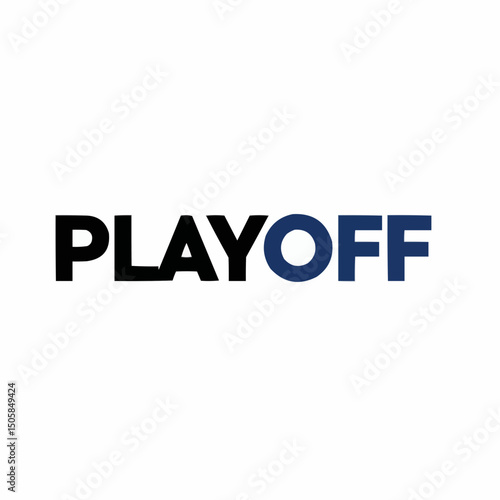 The word "PLAYOFF" in black and blue colors, a design with the word "PLAYOFF"