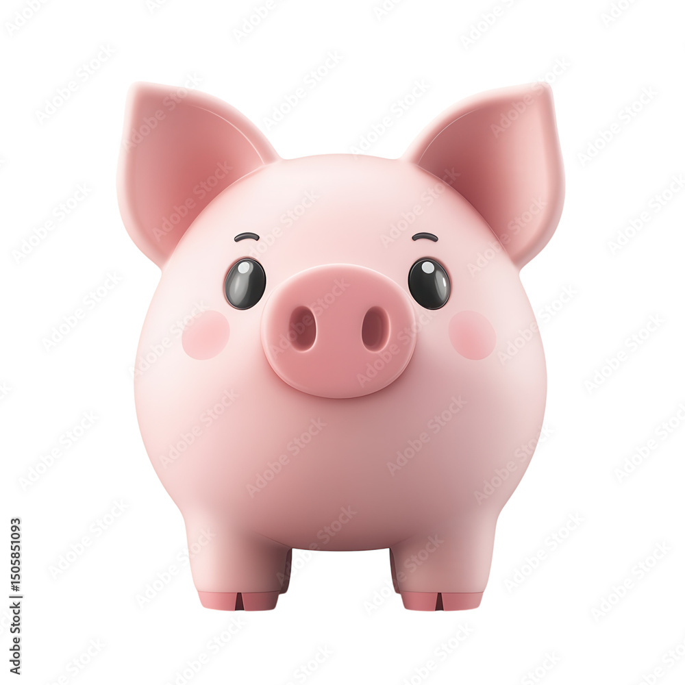 A delightful rosy pink pig character radiating charm and friendliness with on transparent background A delightful rosy pink pig character radiating charm and friendliness with on transparent background