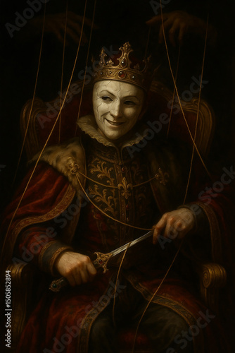  Puppet King  Cutting Golden Strings in Dramatic Lighting